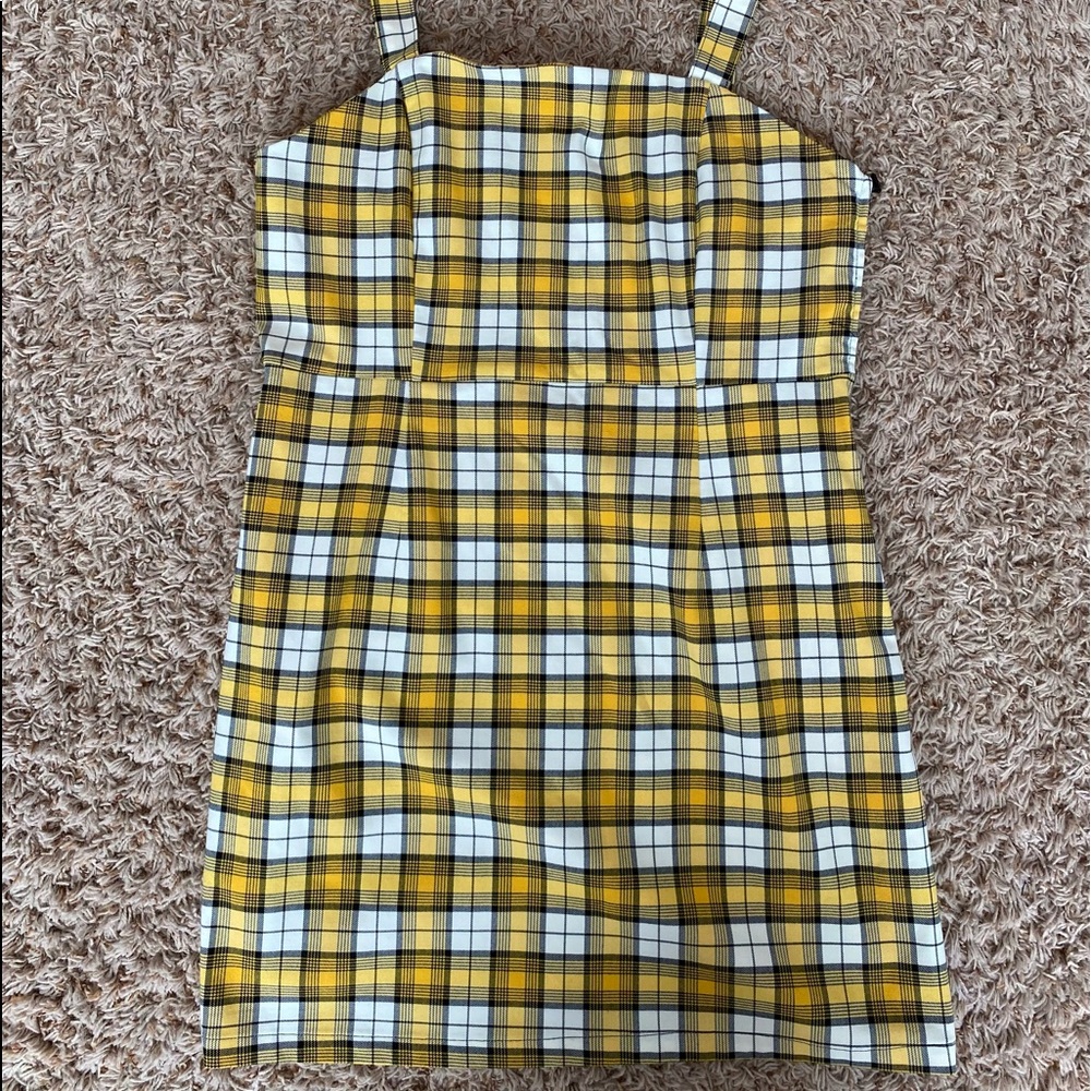 Yellow and black plaid dress